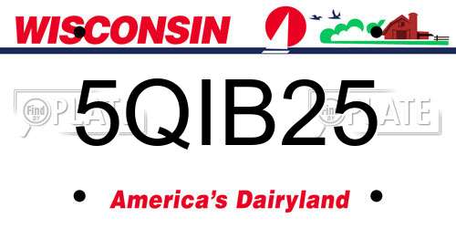 5QIB25 Wisconsin License Plate