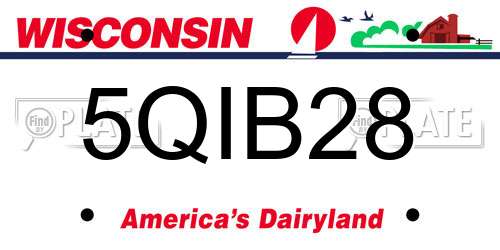 5QIB28 Wisconsin License Plate