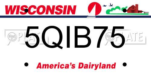5QIB75 Wisconsin License Plate