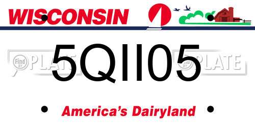 5QII05 Wisconsin License Plate