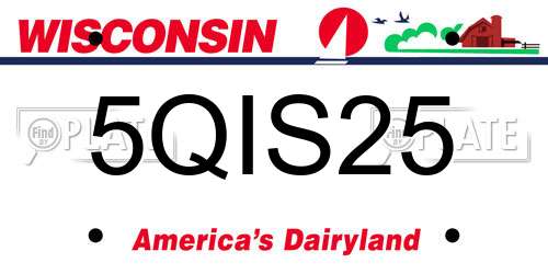 5QIS25 Wisconsin License Plate