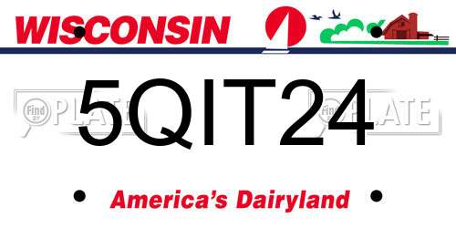 5QIT24 Wisconsin License Plate