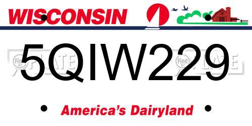5QIW229 Wisconsin License Plate