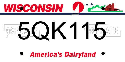 5QK115 Wisconsin License Plate