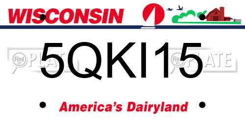 5QKI15 Wisconsin License Plate