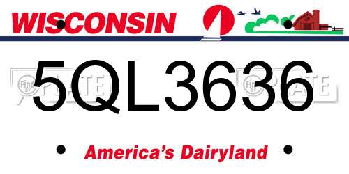 5QL3636 Wisconsin License Plate