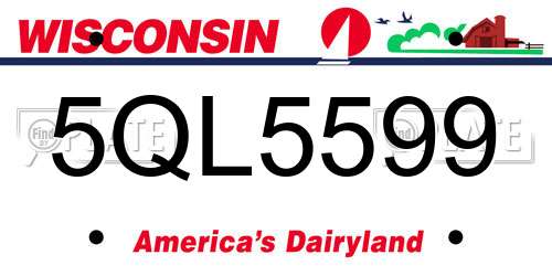 5QL5599 Wisconsin License Plate