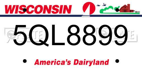 5QL8899 Wisconsin License Plate
