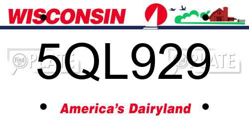 5QL929 Wisconsin License Plate
