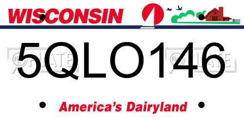 5QLO146 Wisconsin License Plate