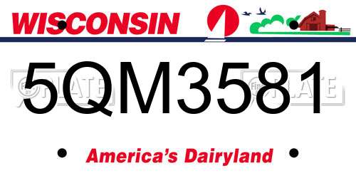 5QM3581 Wisconsin License Plate