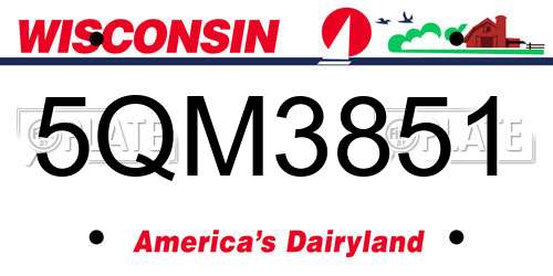 5QM3851 Wisconsin License Plate
