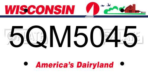 5QM5045 Wisconsin License Plate
