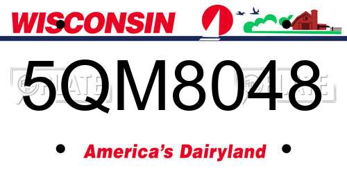5QM8048 Wisconsin License Plate