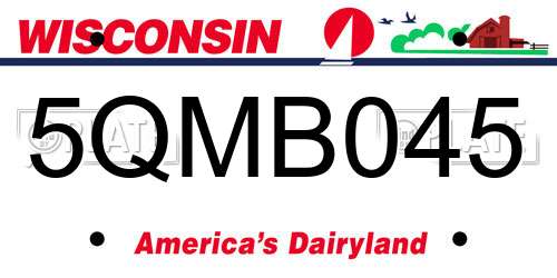 5QMB045 Wisconsin License Plate