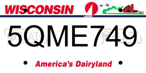 5QME749 Wisconsin License Plate