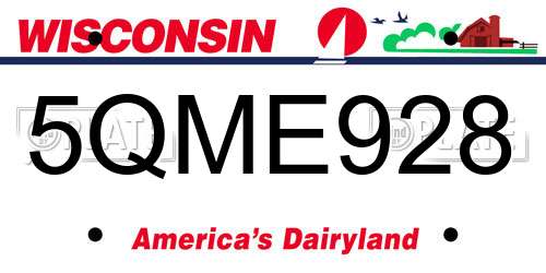 5QME928 Wisconsin License Plate