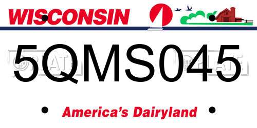 5QMS045 Wisconsin License Plate