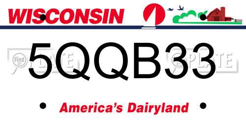 5QQB33 Wisconsin License Plate