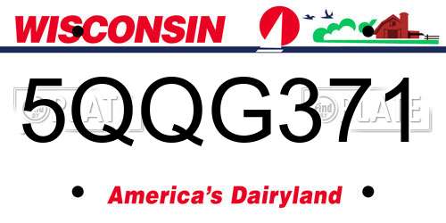5QQG371 Wisconsin License Plate