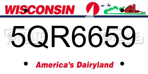 5QR6659 Wisconsin License Plate