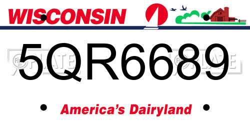 5QR6689 Wisconsin License Plate