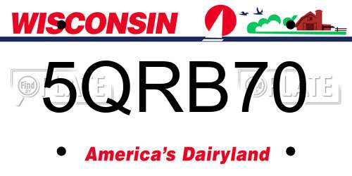 5QRB70 Wisconsin License Plate