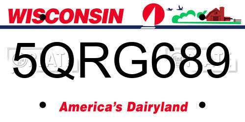 5QRG689 Wisconsin License Plate