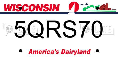 5QRS70 Wisconsin License Plate