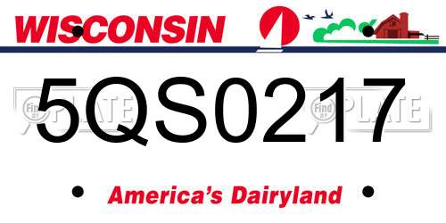 5QS0217 Wisconsin License Plate