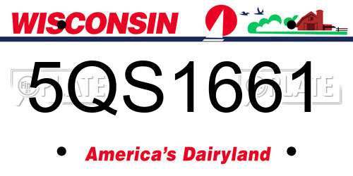 5QS1661 Wisconsin License Plate