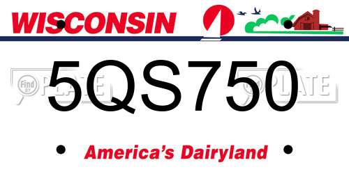 5QS750 Wisconsin License Plate