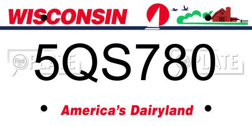5QS780 Wisconsin License Plate