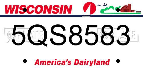 5QS8583 Wisconsin License Plate