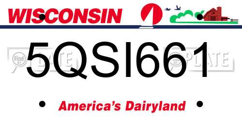 5QSI661 Wisconsin License Plate