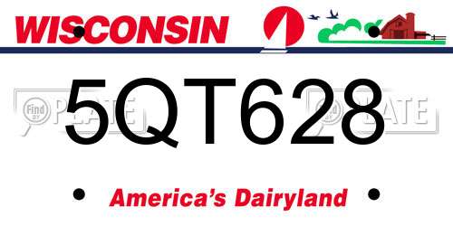 5QT628 Wisconsin License Plate
