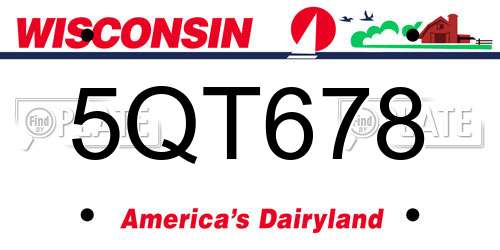 5QT678 Wisconsin License Plate