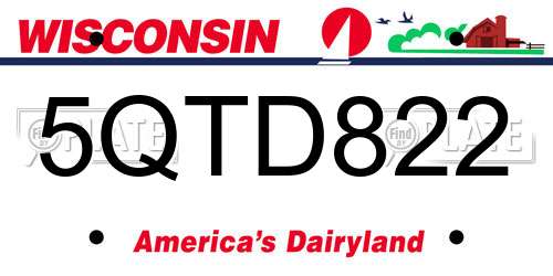 5QTD822 Wisconsin License Plate