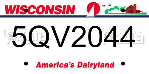 5QV2044 Wisconsin License Plate