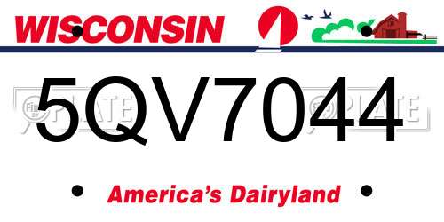 5QV7044 Wisconsin License Plate