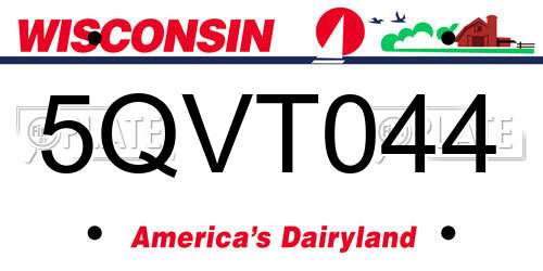 5QVT044 Wisconsin License Plate