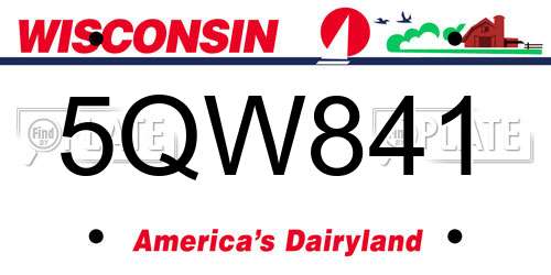 5QW841 Wisconsin License Plate