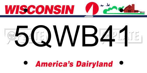 5QWB41 Wisconsin License Plate