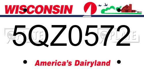 5QZ0572 Wisconsin License Plate