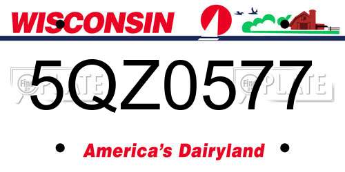5QZ0577 Wisconsin License Plate