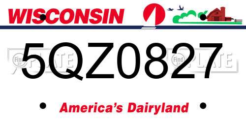 5QZ0827 Wisconsin License Plate