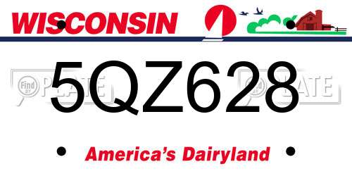 5QZ628 Wisconsin License Plate