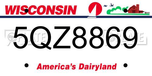 5QZ8869 Wisconsin License Plate