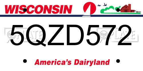 5QZD572 Wisconsin License Plate