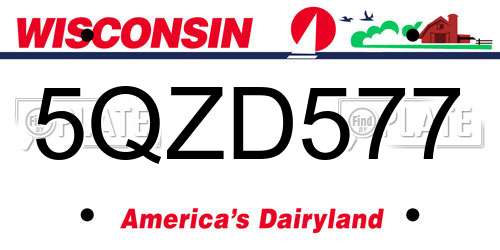 5QZD577 Wisconsin License Plate